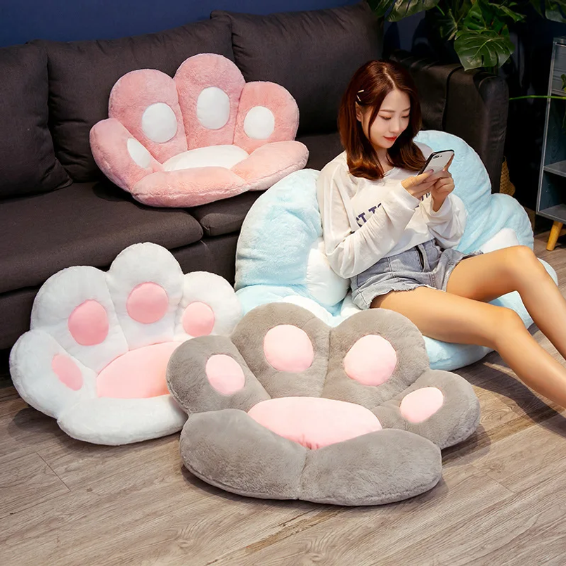Floor Cushion Pouf - Cat Paw Chair Cushion Lovely Cat