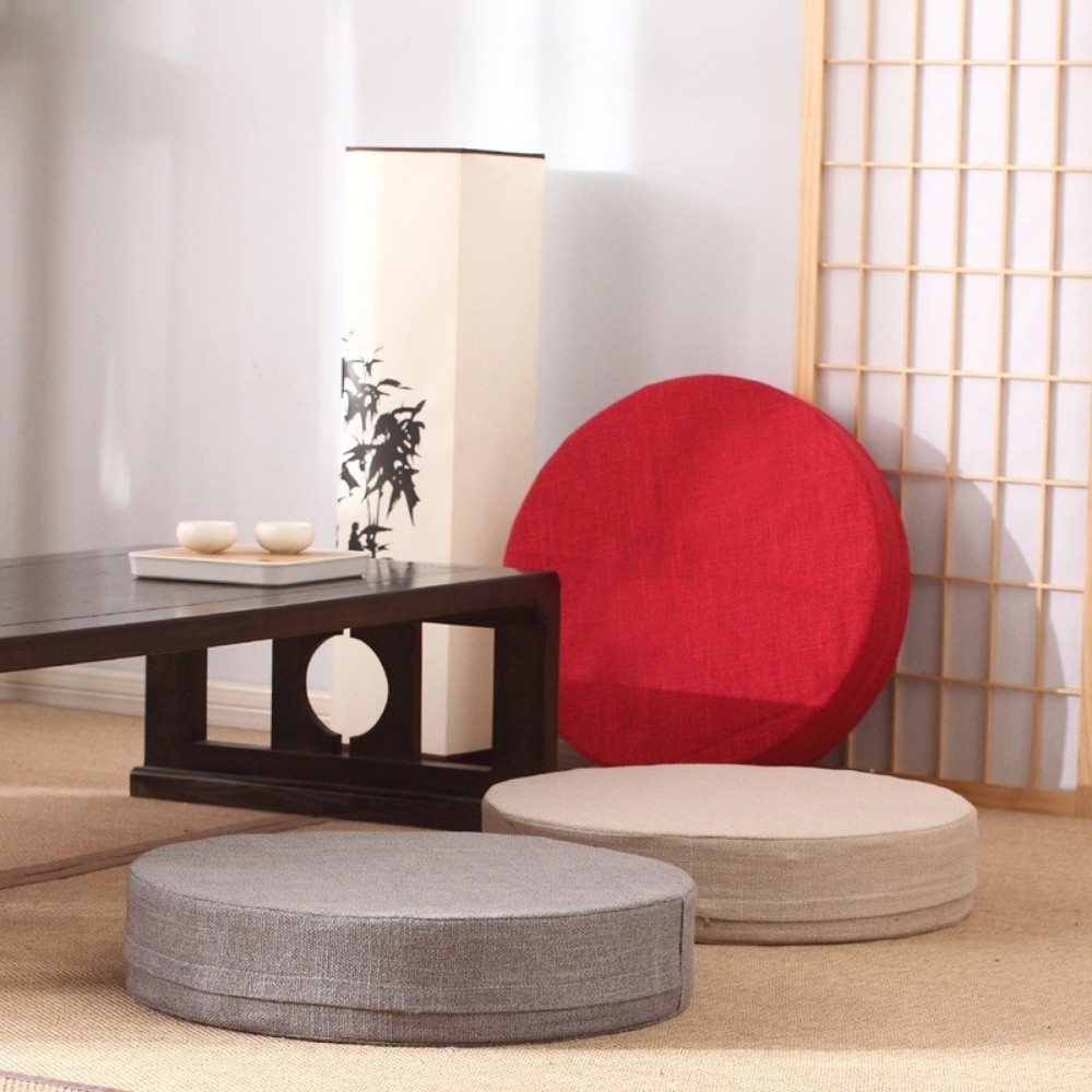 Floor Cushion Pouf - New 40x6cm Tatami Meditation Cushion Round
