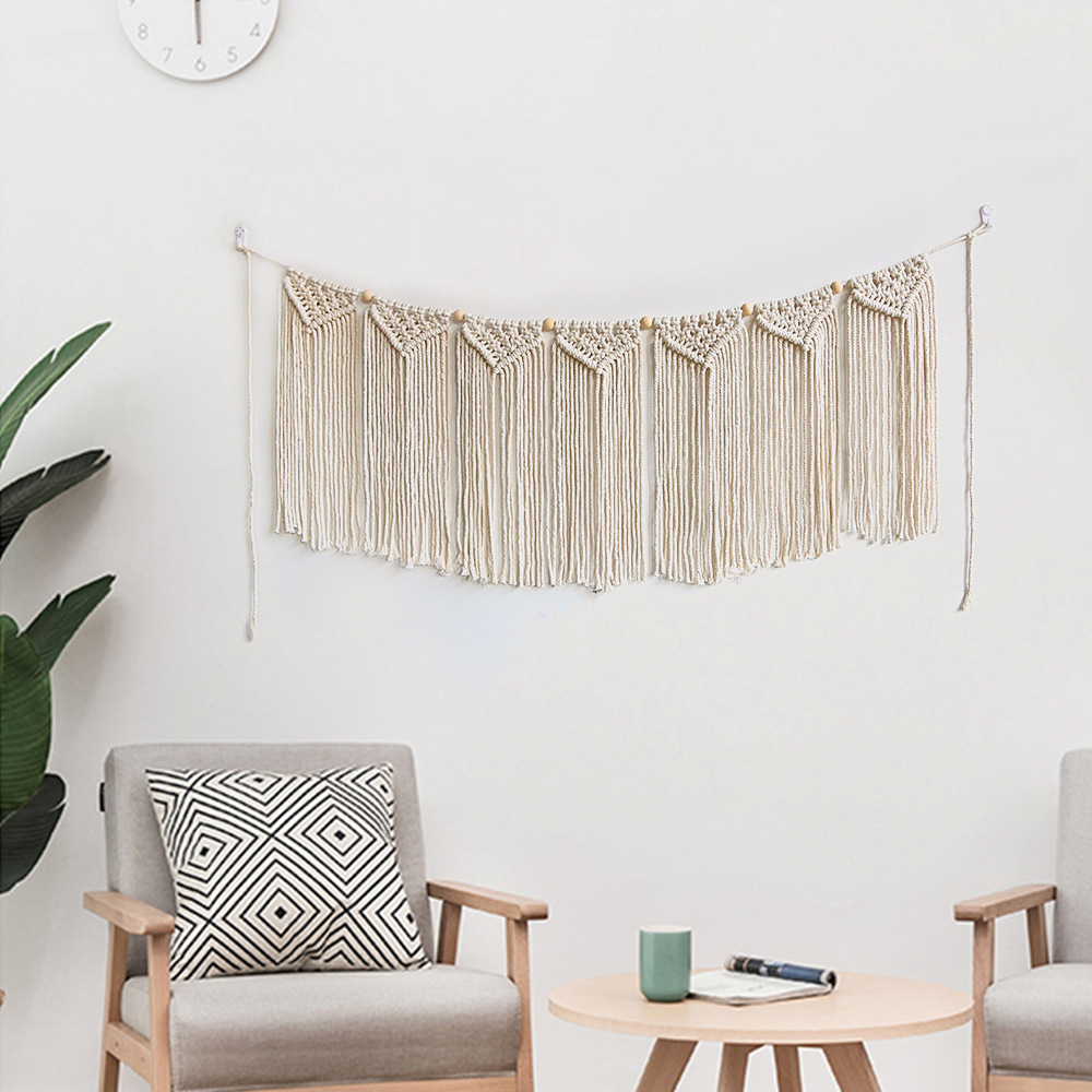 Home Art Textiles - Handmade Bohemian Macrame woven Cotton Rope