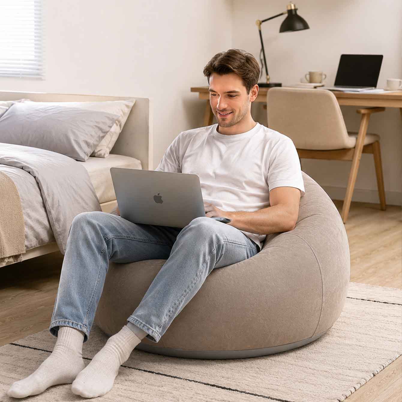 1PC Inflatable Bean Bag Chairs - Floor Cushion Pouf recensie en prijs