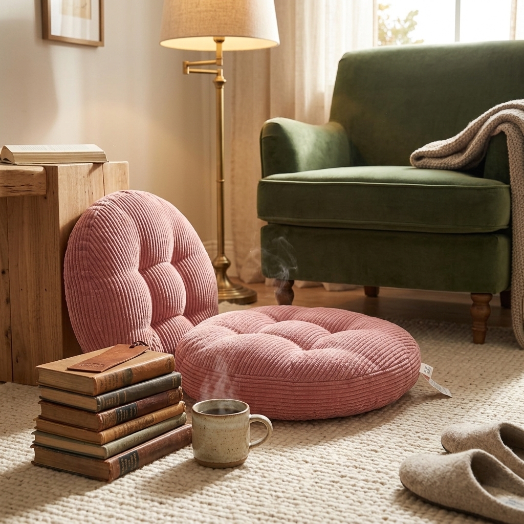 Round Thick Corduroy Chair Cus - Floor Cushion Pouf recensie en prijs