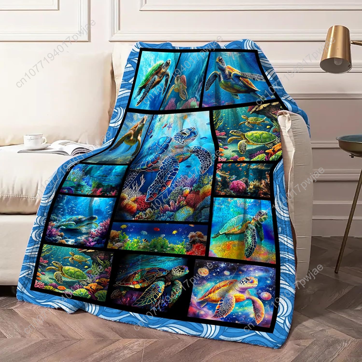 Sea Turtle Flannel Throw Blank - Home Art Textiles recensie en prijs