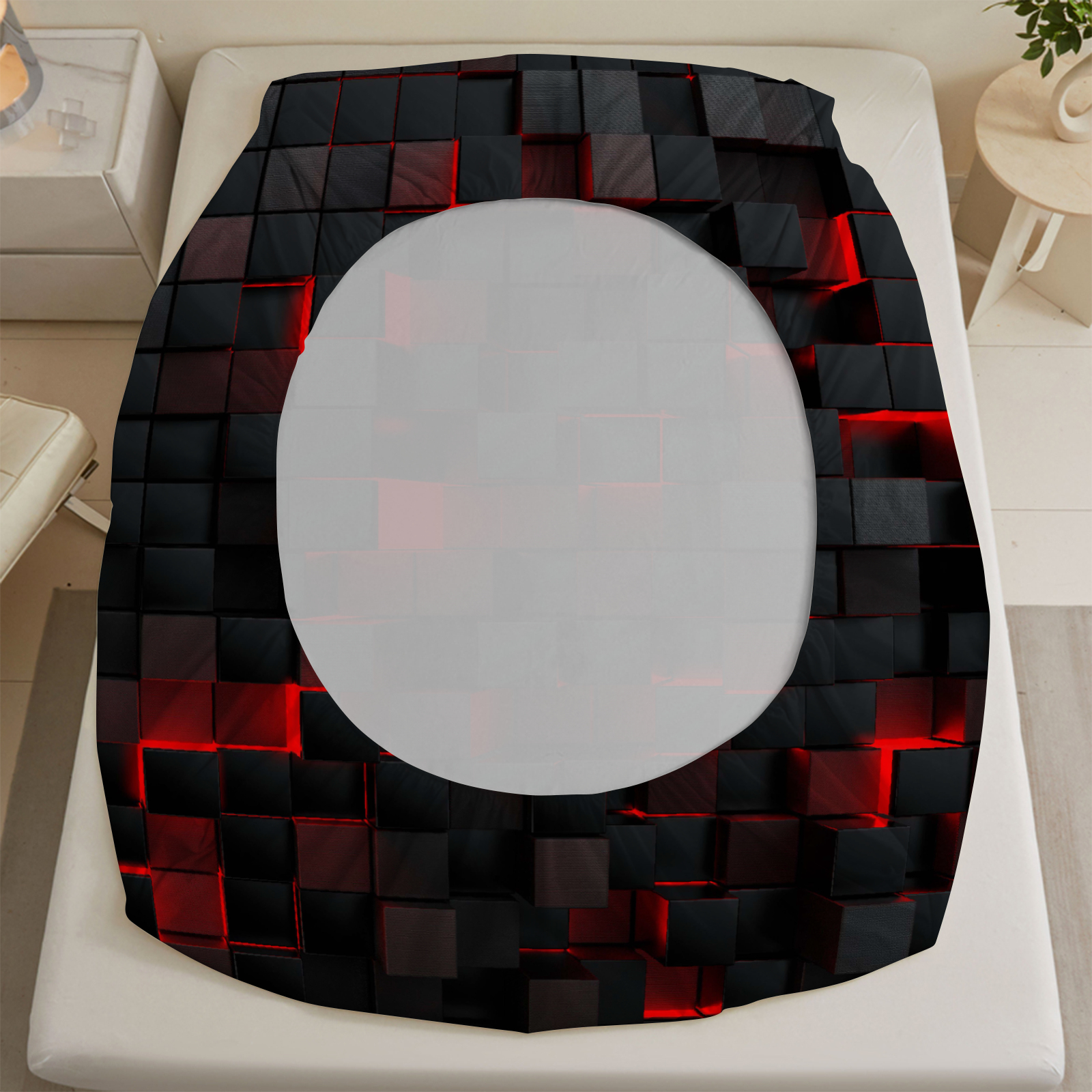 1 Piece 3D Red Black Pixel Gri - Bed Sheet Microfiber recensie en prijs